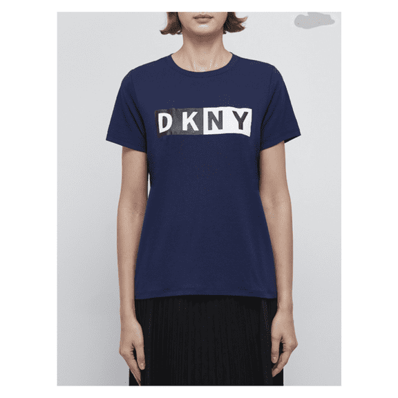 DKNY Dual Tone Logo Print Short Sleeve T-Shirt,M