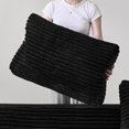 thumbnail image 6 of Leumius Futon Sofa Bed,Convertible Corduroy Boneless Couch with Cup Holders & Pocket,2-in-1 Foldable Sleeper Sofa for Living Room, Small Spaces, Bedroom, No Assembly,Black, 6 of 10