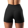 thumbnail image 5 of Zhuge Pantalones cortos de ciclista de cintura alta para mujer, paquete de 2, pantalones cortos de yoga con cintura cruzada, pantalones cortos para correr, leggings con o sin bolsillo, 5 of 5