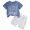 Blue, variant on Boy Baby Clothes Toddler Dinosaur Print Outfits Kids Summer Cotton Elastic Short Sleeve Beach 3 6 12 18 24 Months 3T Children Clothing Set T-Shirt Tops Shorts 2PCS