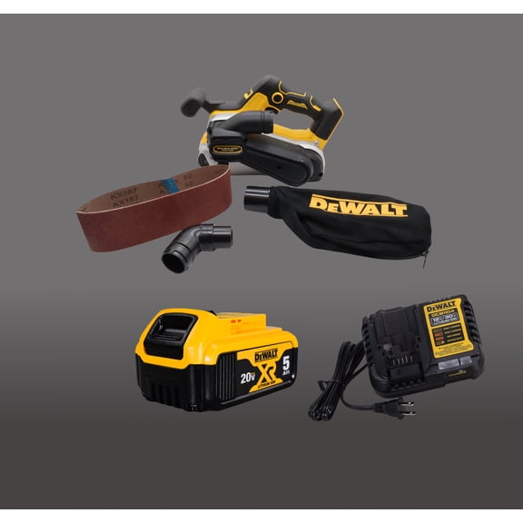 DeWalt DCW220B 20V MAX* Cordless Belt Sander with 5Ah Batteries & Charger