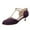 Purple, variant on FSJ Women Adorable Kitten Low Heel D'Orsay Pumps T-Strap Peep Toe Ankle Strap Sandals Vintage Dance Dress Shoes Size 8 Purple