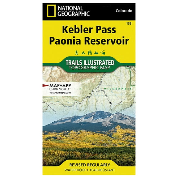 National Geographic Rockies: Kebler Pass - Paonia Res. #133 Colorado Map