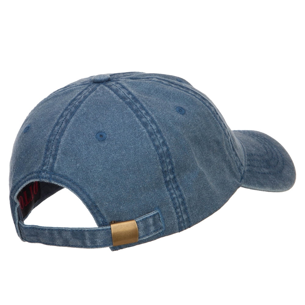 Green Beret Crest Embroidered Washed Cap - Navy OSFM