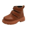 thumbnail image 3 of Sopiago Girls Ankle Boots Fashion Kids Solid Color Boots Toddler Brown (Toddler/Little Kid),12, 3 of 5