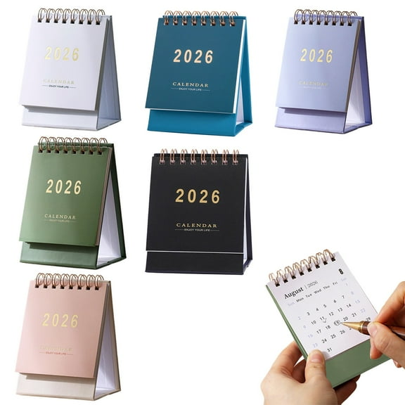 CoreLiving Small Standing Desk Calendar 2026-2027, 18-Month Mini Desk Calendar from Jan 2026 to June 2027, Thick Paper Twin-Wire Binding for Home and Office Desktop Use
