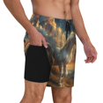 thumbnail image 2 of Fuzoiu Starry Sky White Horse Print Men's Swim Shorts,Quick-Dry Double-Layer Swim Trunks,Board Trunks,Beach Shorts Swimwear Bathing Suits-X-Large, 2 of 6