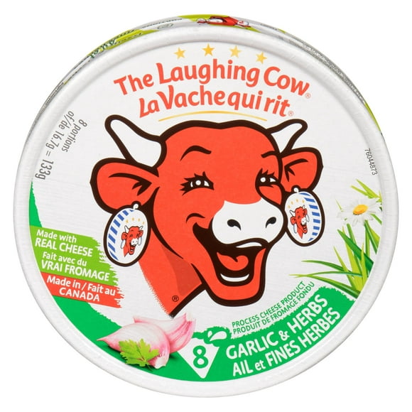 The Laughing Cow, Garlic & Herbs, Spreadable Cheese 8P, 8 Portions, 133 g