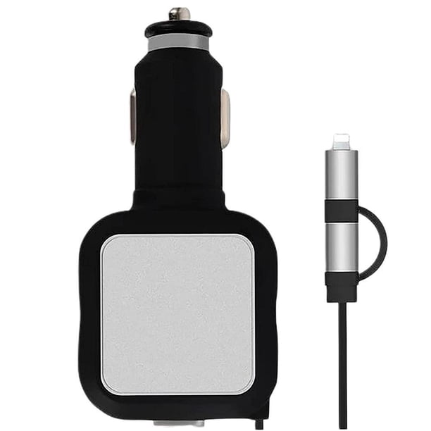 Cargador De Coche Retráctil Automático 2 En 1 Adaptador De Cargador De Coche Multifuncional De Carga Rápida Usb Dual seitruly VI012518-04