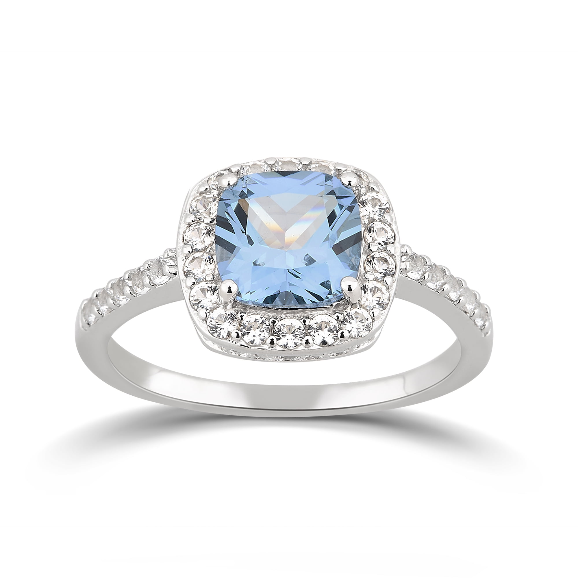 Diamond Accent, Created Blue Topaz & White Sapphire Sterling Silver 3 Piece Jewelry Set