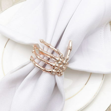 

4Pcs Halloween Napkin Rings Napkin Buckles Napkin Holders Halloween Party Favors Rose Gold