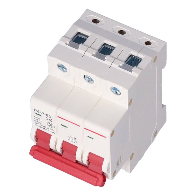 Disjoncteurs Miniatures, PC Shell Structure Modulaire Bascule de Verrouillage Clip 3P Disjoncteur pour l'Équipement d'Éclairage pour Boîte de Distribution 10a, 16a, 20a, 25a, 32a, 40a, 50a, 63a