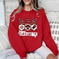 thumbnail image 2 of Amzcrzy Chandails pour Femmes Imprimé Mode Rouge Chandails Valentines Day Décontractés Manches Longues Col Rond Cadeaux Valentines Tops Valentines Day pour Femmes, 2 of 6