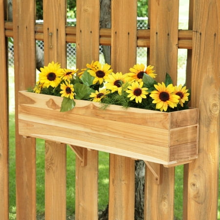 - Rectangle Teak Wood Blossom Flower Box