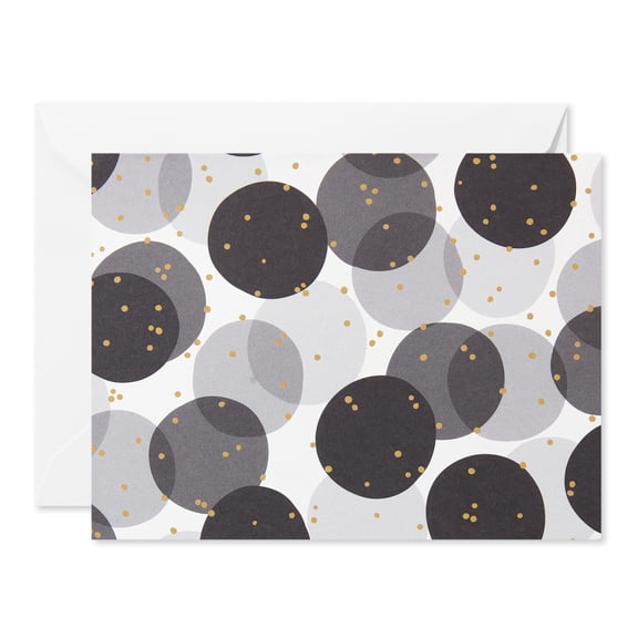 American Greetings All Occasion Blank Stationery with Envelopes, Black, Gray and White Polka Dots (50-Count)