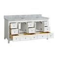 thumbnail image 3 of Abbey 72" Double Bathroom Vanity with White Cabinet and Carrara Marble Top, 3 of 6