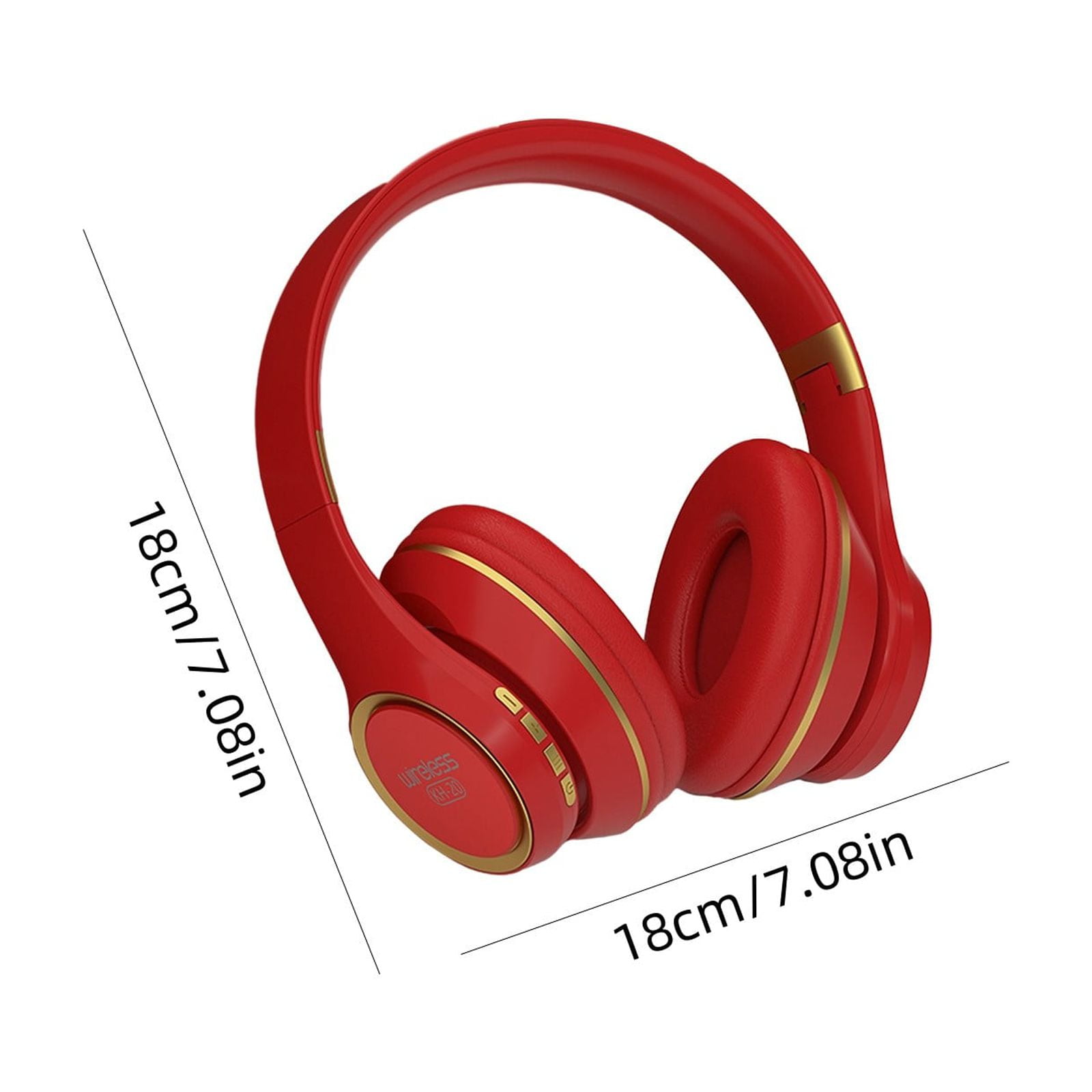Uandlove Bluetooth Headset PS5,Over Ear Bluetooth Headphones Wireless Headset With Built-in Mic Soft Earmuffs Retractable Support Connecting Audio Cable,Red