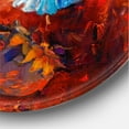 thumbnail image 3 of Designart 'Blue Hummingbird On Orange Sunflower' Traditional Circle Metal Wall Art 29x29 - Disc of 29, 3 of 5