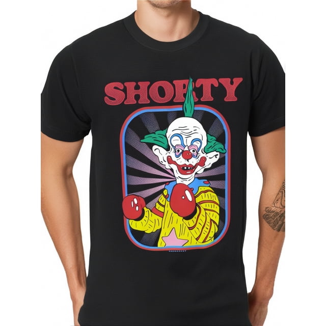 Killer Klowns from Outer Space Shorty Men's T Shirt Horror Clown Crescent Tee For Adult, Men, Women, Teen, Teenager, Adolescent, Youth