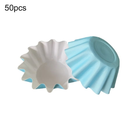 

Trayknick 50Pcs Anti-slip Muffin Cup Solid Color Paper Microwave Safe Cupcake Liner Kitchen Tools