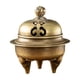 thumbnail image 1 of Quemador de incienso Incensario Adorno chino Pata de elefante Diseño de loto Diseño antiguo Bronce, 1 of 9