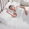 thumbnail image 3 of VHC Brands Waffle Weave White Queen Size Sham Set of 2 20x30, Decorative Throw Pillow Covers / Shams, Boho Farmhouse Bedroom Decor, 3 of 3