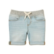 WONDER NATION EB Wonder Nation Girls Rib Denim Shorts, Sizes 4-18 & Plus