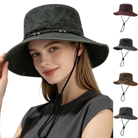 Zynoxe Womens Bucket Hat Foldable Sun Protection Wide Brim Adjustable Chin Strap Sun Hat Outdoor Beach Travel Fishing Hiking Cap