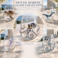 thumbnail image 6 of 12 Oz Artisanal Seahorse Glassware - 3D Handcrafted Marine Animal Themed Glass Cup, Ocean Theme Clear Glass Tea Cup for Kitchen Dining Beach Summerween Themed Party (Style C), 6 of 8