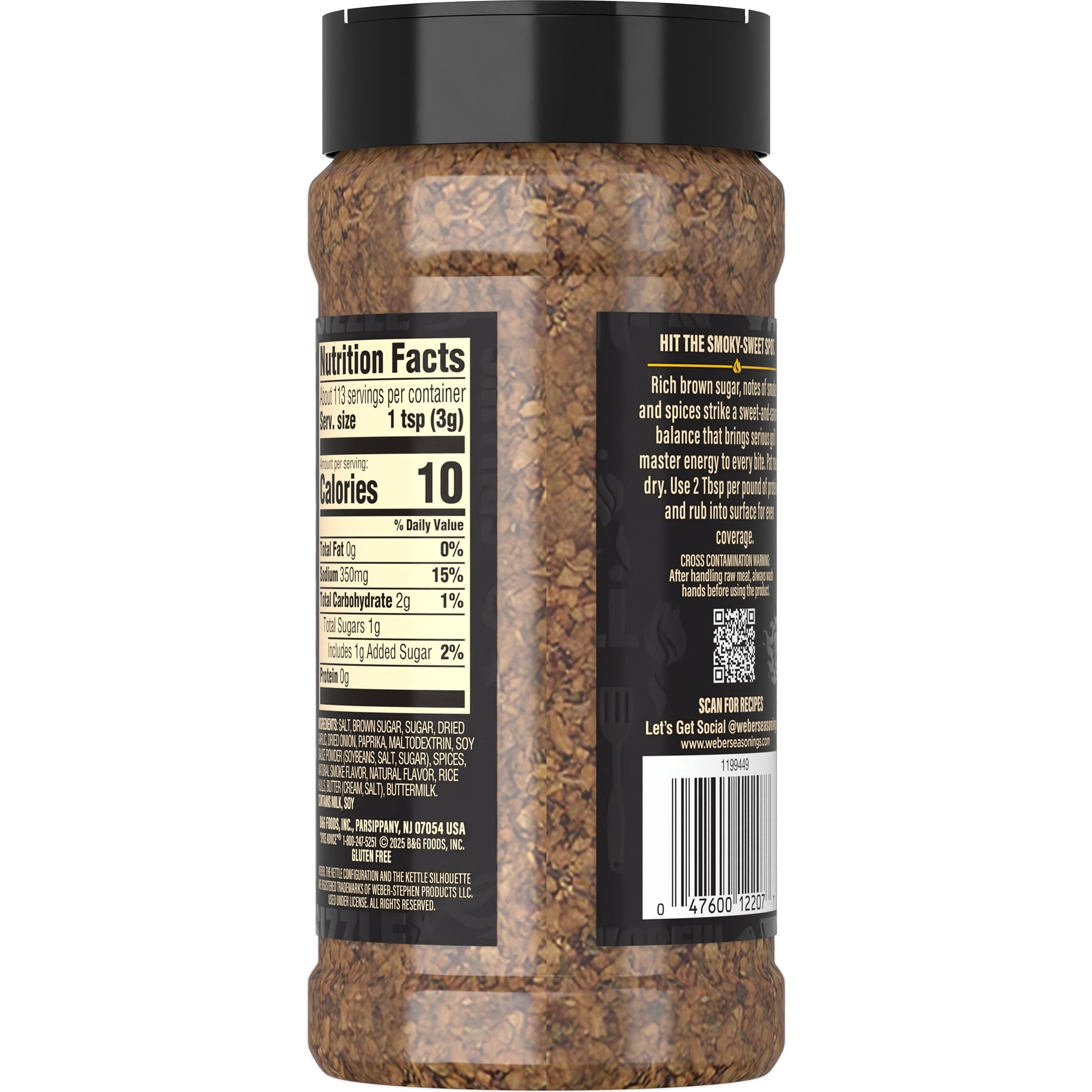 (4 pack) Weber Smoky Brown Sugar Dry Rub, 12 oz