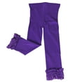 thumbnail image 2 of Wrapables® Toddler Stretch Leggings with Lace Trim, Set of 3 (Purple, Watermelon, Lime Green), 2 of 4