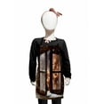 thumbnail image 1 of Winter Kids Apron, Close up Snow on Vintage Wooden Christmas Window Pine Christmas Tree Inside Cabin, Boys Girls Apron Bib with Adjustable Ties for Cooking Baking Painting, Brown White, by Ambesonne, 1 of 2