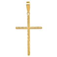 thumbnail image 4 of FJC Finejewelers 14 kt Yellow Gold Polished and Textured Fancy Cross Charm 56 x 27 mm, 4 of 6