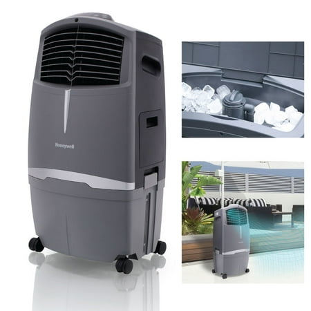 Honeywell 525-729CFM Indoor Outdoor Portable Evaporative Cooler with Ice Compartment & Remote, CO30XE,