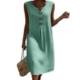 thumbnail image 4 of Antinious Ladies Summer Short Sleeve High Neck Loose Breathable Casual Long Dress, 4 of 5