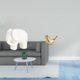 thumbnail image 2 of Colección De Figuras De Animales: Elefante De Cerámica Y Pájaros Dorados. Adorno Moderno Para El Hogar, Ideal Para Estantería, Mesa, Oficina, Sala De Estar O Como Regalo De Inauguración., 2 of 7