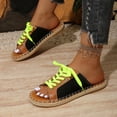 thumbnail image 4 of Oofos Sandals for Women Women's Fashionable And Versatile Plus-Size Breathable Peep-Toe Beach Shoes Spring And Summer Style Trendy Lace-Up Flat Beach Slippers. Black 41, 4 of 9