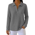 thumbnail image 5 of NominalSnug Sweatshirts for Women Long Sleeve Shirts V Neck Collared Loose Fit Pullover Tops, 5 of 8