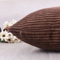 thumbnail image 6 of IMMEKEY Pillow Cover Set of 2 Plush Striped Corduroy Velvet Throw Pillows , 20x20 inch, Brown, 6 of 7