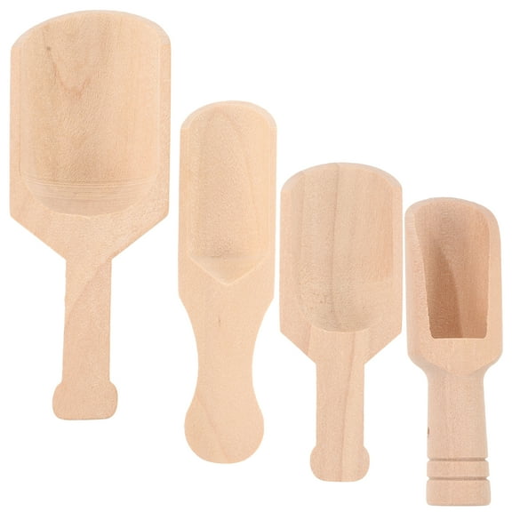 4 Pcs Mini Spoons Teaspoons Scoop Convenient Flour Wood Small Scoops Multi-function Home Portable