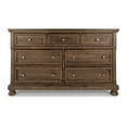 thumbnail image 2 of Benjara Flynt 65 Inch Wide Dresser, 7 Gliding Drawers with Knobs, Brown Wood Veneer, 2 of 5