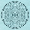 thumbnail image 1 of Ahgly Company Tapis d'Intérieur Lavable à la Machine, Carré, Transitionnel, Bleu Électrique, Tapis de Zone, 5 Pieds Carré, 1 of 7