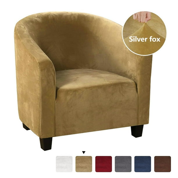 Velvet Tub Chair Slipcover High Stretch Club Chair Cover Sofa Couch