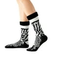 thumbnail image 3 of Animal Print Non-Slip Floor Socks for Adults,Plush Fleece Lined Winter Grip Socks,Thermal Anti-Skid House Socks with Animal Designs,Cozy Indoor Outdoor Slip-Resistant Socks for Women and Men - Black, 3 of 5