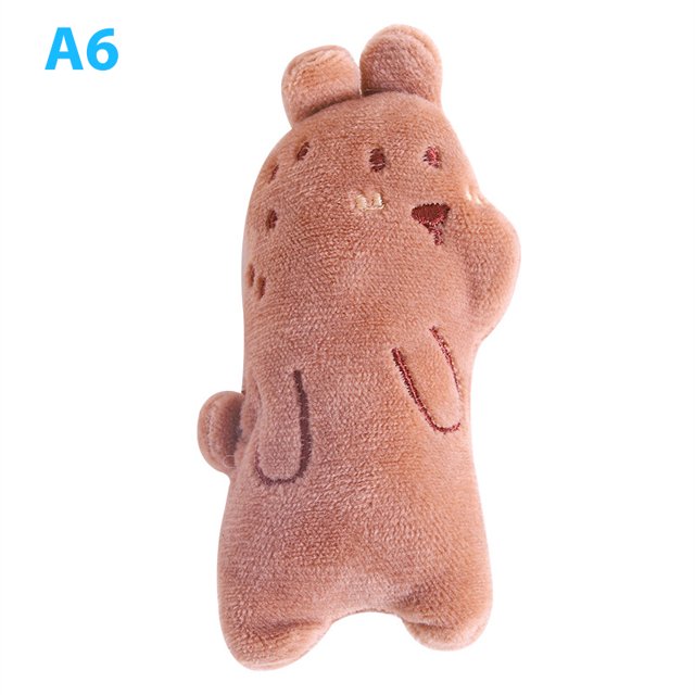 Catnip Chew Cat Toys Forma de animal de peluche suave para gatito Cat Min - Oso pardo oso de fresa Electrónica