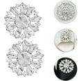thumbnail image 4 of ZOUSSIQI 2pcs Removable Shoe Buckle Luxury Crystal Clips Decor Shoe Clips（White） CA919-56360, 4 of 9