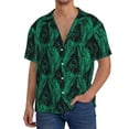 thumbnail image 3 of Haiem Mint Bird Feathers Men's Casual Shirts Short Sleeve Button Down Shirts Fashion Textured Summer Beach Shirt-Small, 3 of 7