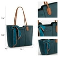 thumbnail image 6 of Montana West Tote Bags for Women Medium Top Handle Handbags with Scarf, Teal Blue, 6 of 7