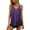 Purple, variant on purcolt Camisole Tops for Women Crewneck Sleeveless Spaghetti Strap Tank Tops Buttons Pleated Swing Shirts Summer Blouses