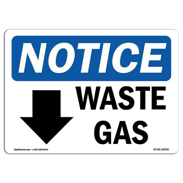 SignMission OS-NS-A-1824-L-18958 Panneau d'Avertissement de 18 x 24 Po - Gaz Résiduaire